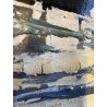 DIPINTO ASTRATTO OLIO SPATOLA VEDUTA PARIGI PONTE SENNA AUTUNNO Torre Eiffel '60