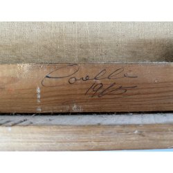 DIPINTO OLIO RITRATTO VAGABONDO VIANDANTE MUSICISTA VIOLOCELLO CLOCHARD NEVE 900