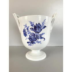 VASO COPPA PORCELLANA BIANCA Richard Ginori DECORO Savona FIORI BLU VINTAGE '60