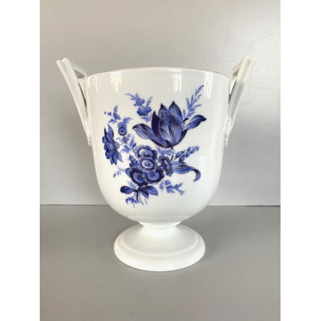VASO COPPA PORCELLANA BIANCA Richard Ginori DECORO Savona FIORI BLU VINTAGE '60