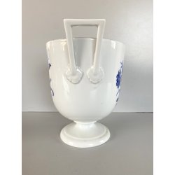VASO COPPA PORCELLANA BIANCA Richard Ginori DECORO Savona FIORI BLU VINTAGE '60