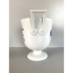 VASO COPPA PORCELLANA BIANCA Richard Ginori DECORO Savona FIORI BLU VINTAGE '60