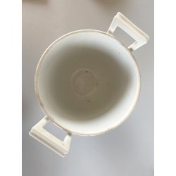 VASO COPPA PORCELLANA BIANCA Richard Ginori DECORO Savona FIORI BLU VINTAGE '60