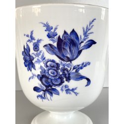 VASO COPPA PORCELLANA BIANCA Richard Ginori DECORO Savona FIORI BLU VINTAGE '60