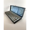 ANTICO SET 12 POGGIACOLTELLI VETRO MOLATO CLEAR GLASS ART DECO'
