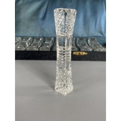 ANTICO SET 12 POGGIACOLTELLI VETRO MOLATO CLEAR GLASS ART DECO'