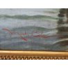 GRANDE ANTICO QUADRO DIPINTO olio tela XIX sec GOLFO NAPOLI Mich. Colio MARINA