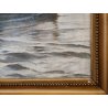 GRANDE ANTICO QUADRO DIPINTO olio tela XIX sec GOLFO NAPOLI Mich. Colio MARINA