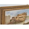 GRANDE ANTICO QUADRO DIPINTO olio tela XIX sec GOLFO NAPOLI Mich. Colio MARINA