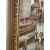 GRANDE ANTICO QUADRO DIPINTO olio tela XIX sec GOLFO NAPOLI Mich. Colio MARINA
