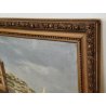 GRANDE ANTICO QUADRO DIPINTO olio tela XIX sec GOLFO NAPOLI Mich. Colio MARINA