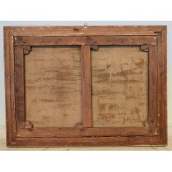 GRANDE ANTICO QUADRO DIPINTO olio tela XIX sec GOLFO NAPOLI Mich. Colio MARINA