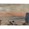 ANTICO QUADRO DIPINTO olio tela XIX sec GOLFO NAPOLI Mich. Colio POSILLIPO MARE