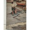 ANTICO QUADRO DIPINTO olio tela XIX sec GOLFO NAPOLI Mich. Colio MARINA BARCHE