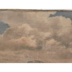 ANTICO QUADRO DIPINTO olio tela XIX sec GOLFO NAPOLI Mich. Colio MARINA BARCHE