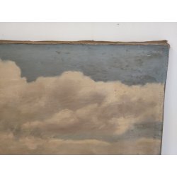 ANTICO QUADRO DIPINTO olio tela XIX sec GOLFO NAPOLI Mich. Colio MARINA BARCHE