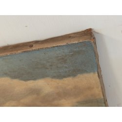 ANTICO QUADRO DIPINTO olio tela XIX sec GOLFO NAPOLI Mich. Colio MARINA BARCHE