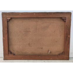 ANTICO QUADRO DIPINTO olio tela XIX sec GOLFO NAPOLI Mich. Colio MARINA BARCHE