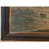 GRANDE ANTICO QUADRO DIPINTO olio tavola MARINA R. Vannini TRAMONTO PESCATORI