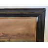 GRANDE ANTICO QUADRO DIPINTO olio tavola MARINA R. Vannini TRAMONTO PESCATORI