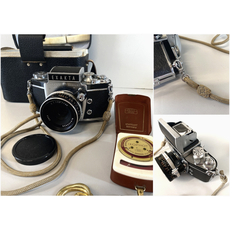 FOTOCAMERA EXAKTA Ihagee Dresden Varex IIa OBIETTIVO Zeiss Jena T 1:2,8 - 50 mm