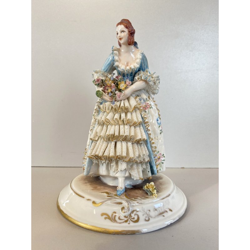 FIGURA STATUINA PORCELLANA Capodimonte FIORAIA PIZZO COLLEZIONE VINTAGE MANCANZE