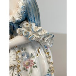 FIGURA STATUINA PORCELLANA Capodimonte FIORAIA PIZZO COLLEZIONE VINTAGE MANCANZE