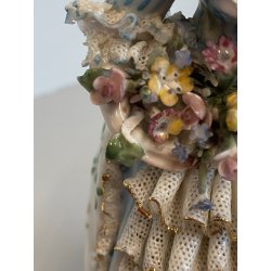 FIGURA STATUINA PORCELLANA Capodimonte FIORAIA PIZZO COLLEZIONE VINTAGE MANCANZE