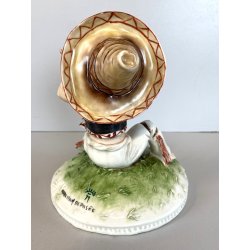 STATUINA PORCELLANA CAPODIMONTE T. Galli MESSICO BAMBINO SEDUTO con FLAUTO DANNI