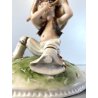 STATUINA PORCELLANA CAPODIMONTE T. Galli MESSICO BAMBINO SEDUTO con FLAUTO DANNI