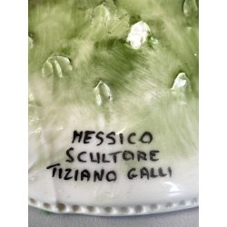STATUINA PORCELLANA CAPODIMONTE T. Galli MESSICO BAMBINO SEDUTO con FLAUTO DANNI