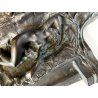 CALAMAIO BRONZO SCULTURA FIGURA ALLEGORICA FEMMINILE LEONE INIZIO XX sec 31cm/L