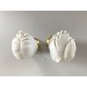 COPPIA BUSTO FANCIULLI SCULTURA CERAMICA BISCUIT Triade PBB Benacchio 7,2 cm/h