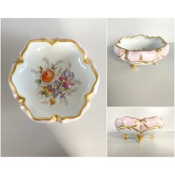 COPPA CENTROTAVOLA BOWL su 3 PIEDI Jammet Seignolles CERAMICA LIMOGES FRANCE