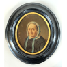 ANTICO DIPINTO OLIO OVALE RITRATTO ANZIANA DONNA ABITO NERO CUFFIA FINE XIX sec
