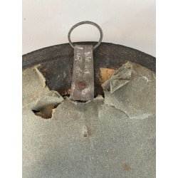 ANTICO DIPINTO OLIO OVALE RITRATTO ANZIANA DONNA ABITO NERO CUFFIA FINE XIX sec