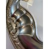 VASSOIO PORTATA OVALE METALLO DECORO SBALZO CERAMICA ART DECò PRIMO XX sec.