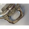 VASSOIO PORTATA OVALE METALLO DECORO SBALZO CERAMICA ART DECò PRIMO XX sec.