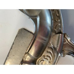 VASSOIO PORTATA OVALE METALLO DECORO SBALZO CERAMICA ART DECò PRIMO XX sec.