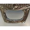 VASSOIO PORTATA OVALE METALLO DECORO SBALZO CERAMICA ART DECò PRIMO XX sec.