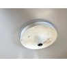 LAMPADA PARETE SOFFITTO a DISCO MODERNISTA METALLO LACCATO BIANCO ANNI '70 ø35cm