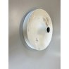 LAMPADA PARETE SOFFITTO a DISCO MODERNISTA METALLO LACCATO BIANCO ANNI '70 ø35cm