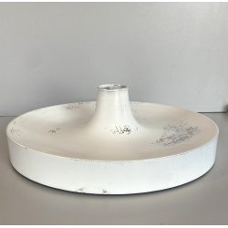 LAMPADA PARETE SOFFITTO a DISCO MODERNISTA METALLO LACCATO BIANCO ANNI '70 ø35cm