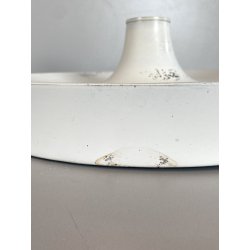 LAMPADA PARETE SOFFITTO a DISCO MODERNISTA METALLO LACCATO BIANCO ANNI '70 ø35cm