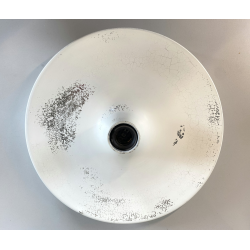 LAMPADA PARETE SOFFITTO a DISCO MODERNISTA METALLO LACCATO BIANCO ANNI '70 ø35cm