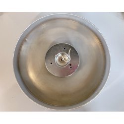 LAMPADA PARETE SOFFITTO a DISCO MODERNISTA METALLO LACCATO BIANCO ANNI '70 ø35cm