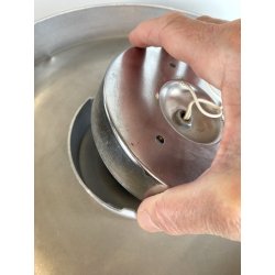 LAMPADA PARETE SOFFITTO a DISCO MODERNISTA METALLO LACCATO BIANCO ANNI '70 ø35cm