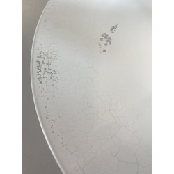LAMPADA PARETE SOFFITTO a DISCO MODERNISTA METALLO LACCATO BIANCO ANNI '70 ø35cm