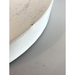 LAMPADA PARETE SOFFITTO a DISCO MODERNISTA METALLO LACCATO BIANCO ANNI '70 ø35cm