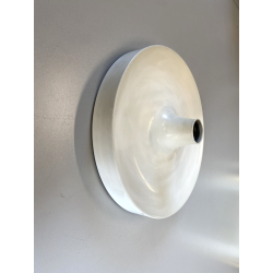 LAMPADA PARETE SOFFITTO a DISCO ROTONDA METALLO LACCATO BIANCO ø 35 cm ANNI '70